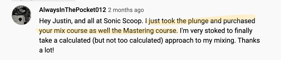 Course testimonial